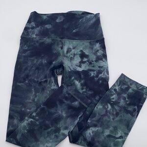 lululemon Navy and teal tie dyed Align HR 23” size 4 pant